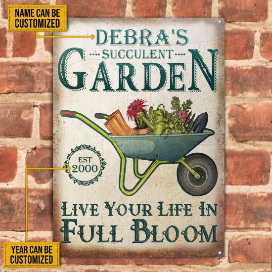 Personalized Succulent Live Your Life Customized Classic Metal Signs 1 scaled