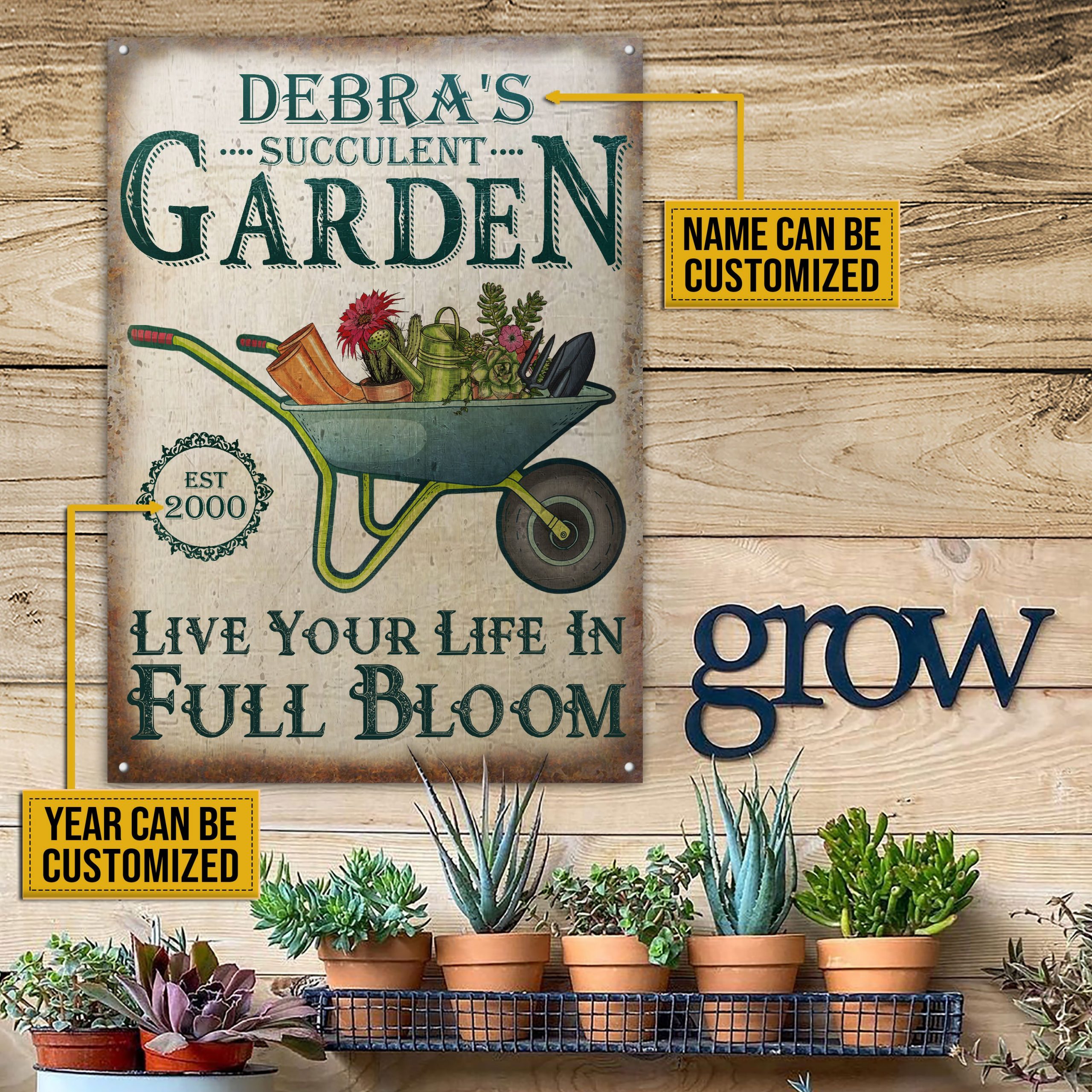 Personalized-Succulent-Live-Your-Life-Customized-Classic-Metal-Signs Personalized Succulent Live Your Life Customized Classic Metal Signs