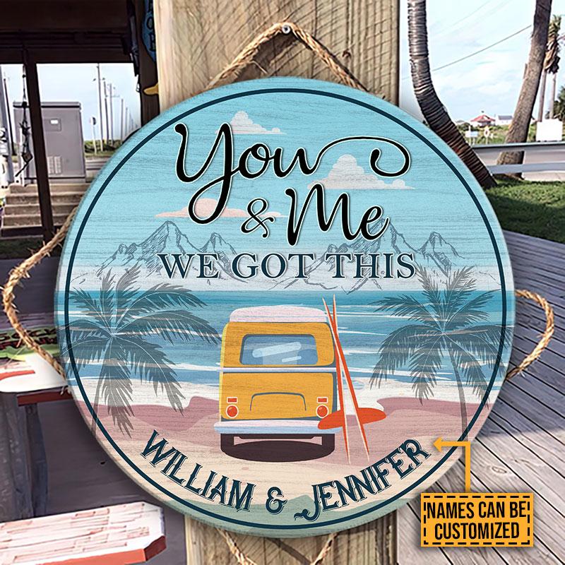 Personalized Surfing Couple We Got This Customized Wood Circle Sign