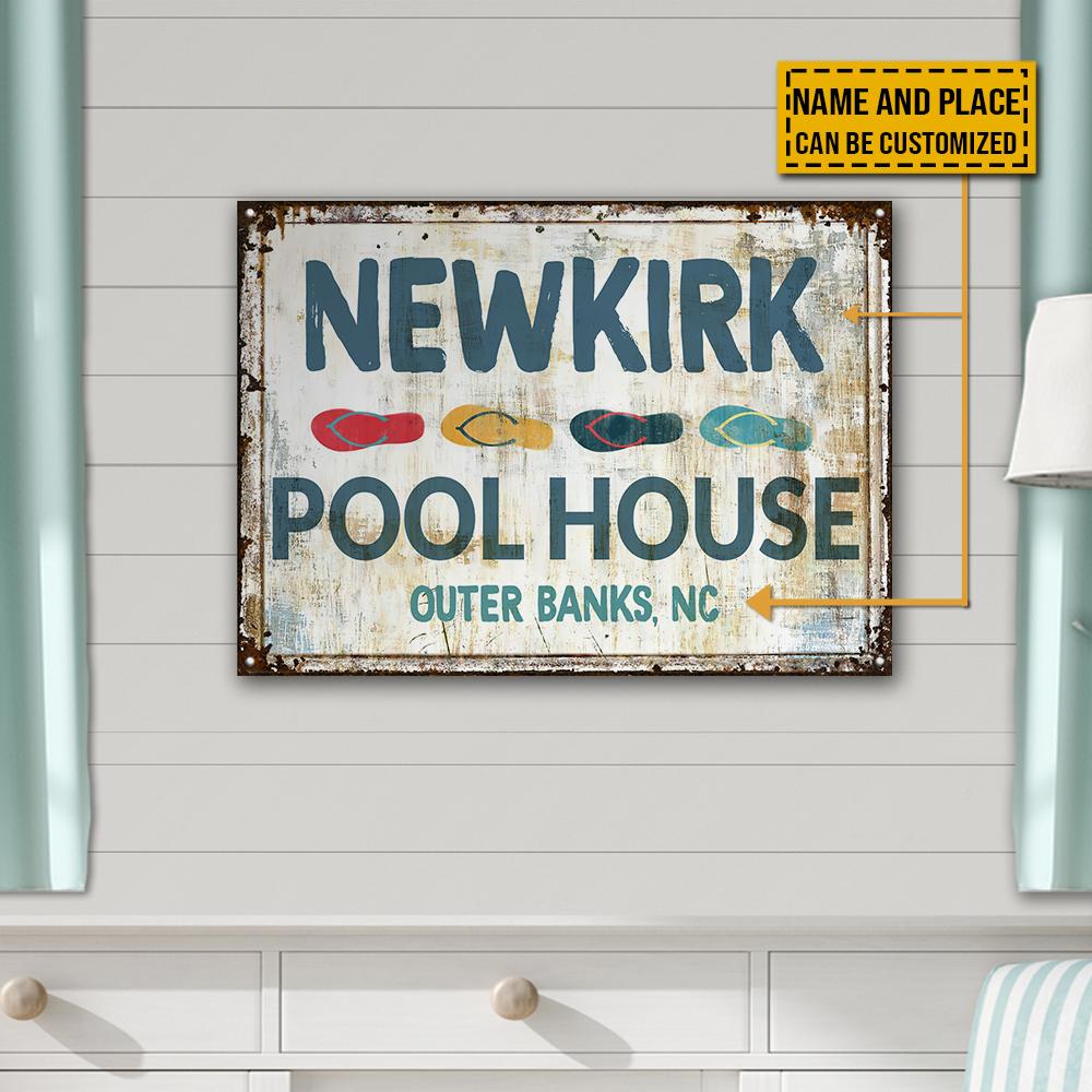 Personalized Swimming Pool House Customized Classic Metal Signs