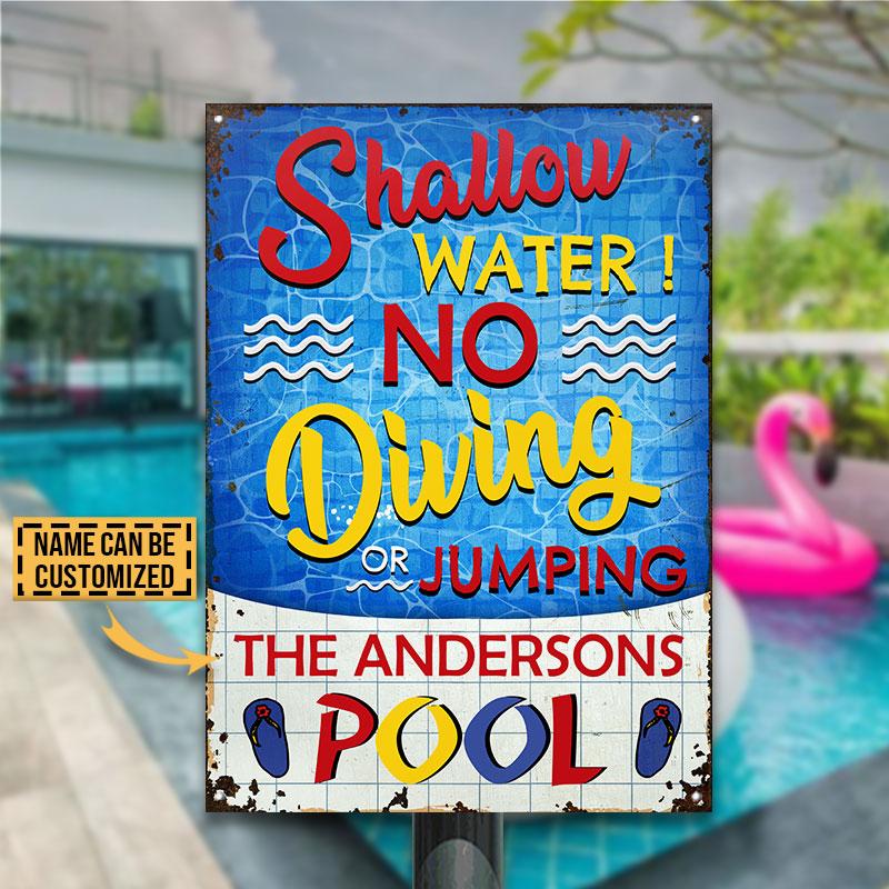 Personalized Swimming Pool No Diving Or Jumping Customized Classic Metal Signs
