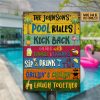 Personalized Swimming Pool Rules Kick Back Custom Classic Metal Signs