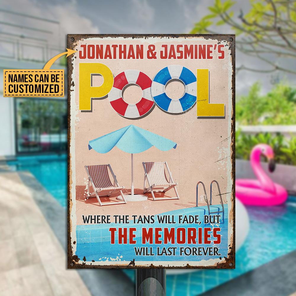 Personalized Swimming Pool The Memories Will Last Customized Classic Metal Signs