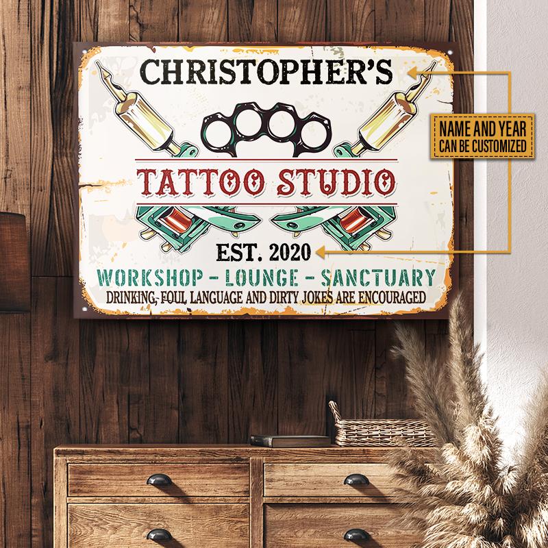 Personalized Tattoo Foul Language Customized Classic Metal Signs