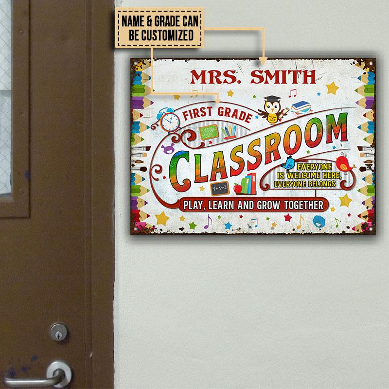 Personalized Teacher Everyone Is Welcome Here Custom Classic Metal Signs