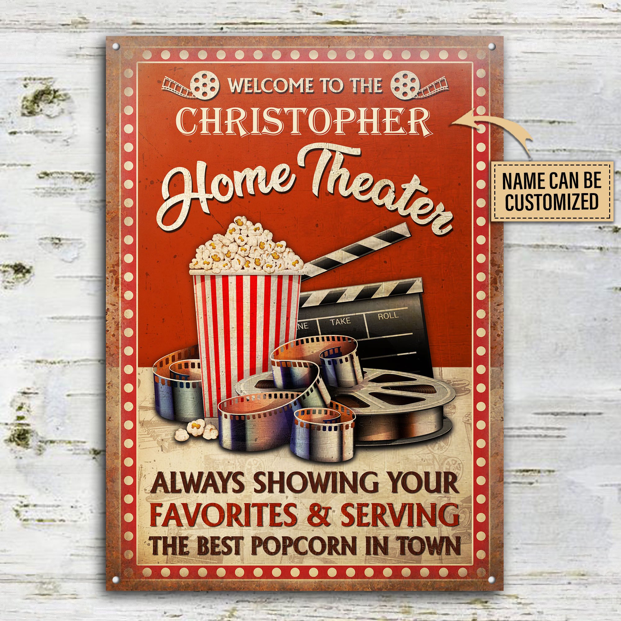 Personalized-Theater-Best-Popcorn-In-Town-Customized-Classic-Metal-Signs-2 Personalized Theater Best Popcorn In Town Customized Classic Metal Signs 2