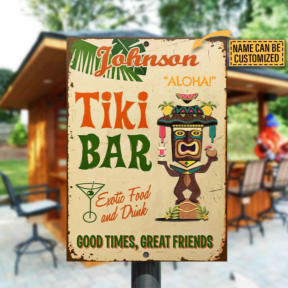 Personalized Tiki Bar Good Friends Customized Classic Metal Signs