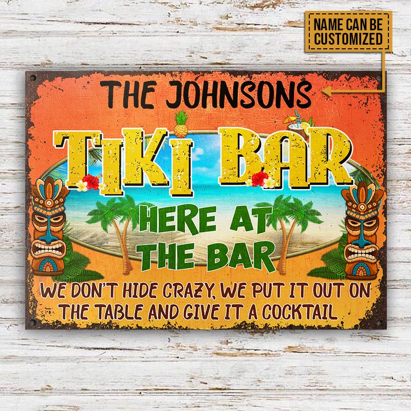 Personalized-Tiki-Bar-Here-At-The-Bar-Custom-Classic-Metal-Signs-2 Personalized Tiki Bar Here At The Bar Custom Classic Metal Signs 2