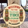 Personalized Tiki Lounge Piece Of Paradise Customized Wood Circle Sign