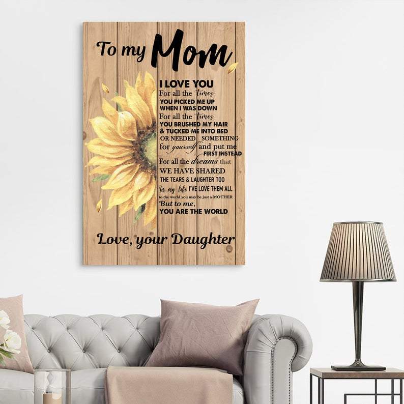Personalized-To-My-Mom-Canvas-Gifts-For-Mothers-Day-Christmas-Gifts-For-Mom-I-Love-You-Sunflower-Canvas Personalized To My Mom Canvas