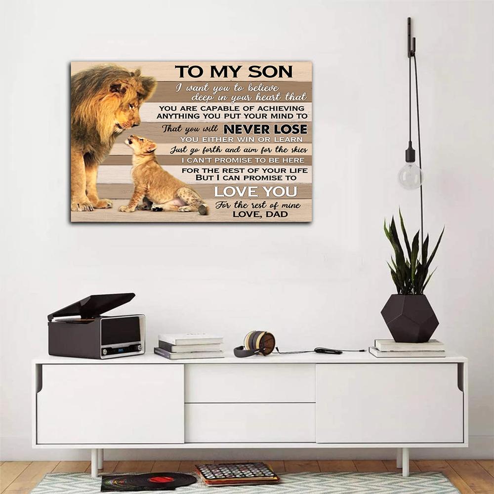 Personalized-To-My-Son-Canvas-Christmas-Gifts-For-Son-From-Dad-Canvas-To-My-Son-I-Love-You-For-The-Rest-Of-Mine-Lion-Canvas-1 Christmas Gifts For Son From Dad Canvas