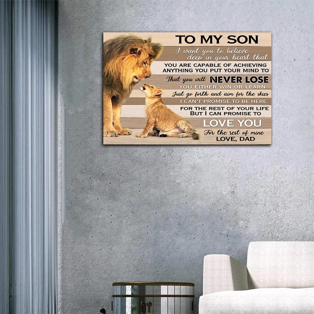 Personalized-To-My-Son-Canvas-Christmas-Gifts-For-Son-From-Dad-Canvas-To-My-Son-I-Love-You-For-The-Rest-Of-Mine-Lion-Canvas-2 To My Son I Love You For The Rest Of Mine Lion Canvas