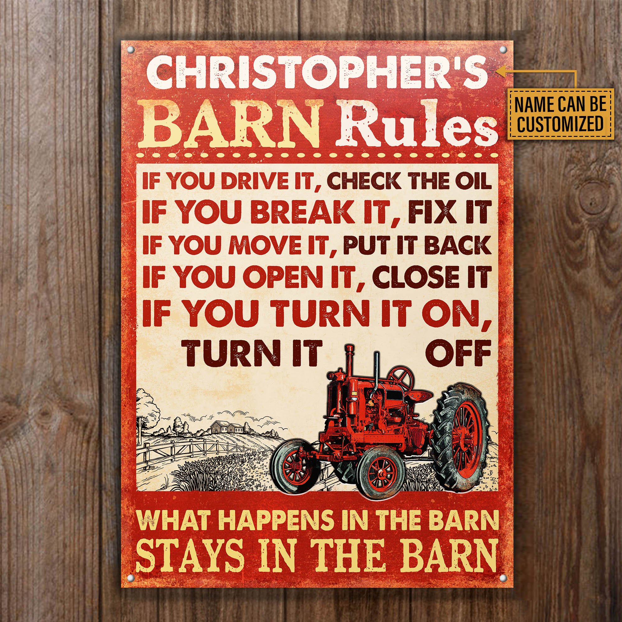 Personalized-Tractor-Barn-Rules-Customized-Classic-Metal-Signs-1 Personalized Tractor Barn Rules Customized Classic Metal Signs 1