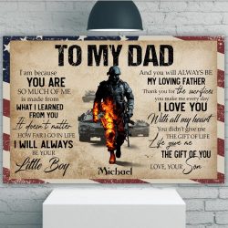 Personalized Veteran Dad Canvas