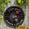 Personalized Wolf I Love You To The Moon And Back Customized Wood Circle Sign