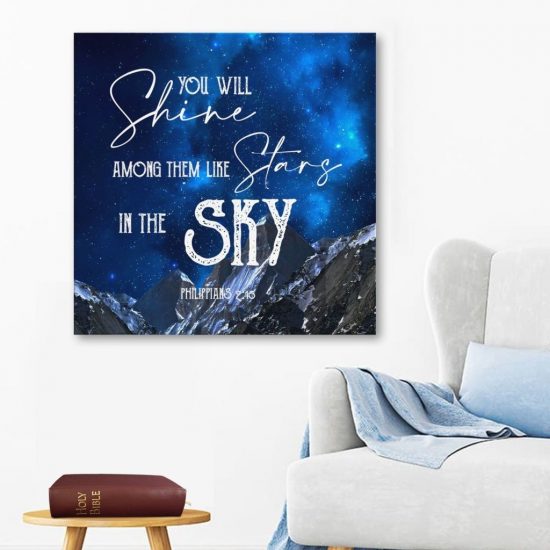 Philippians 2:15 You Will Shine Among Them Like Stars In The Sky Canvas Wall Art