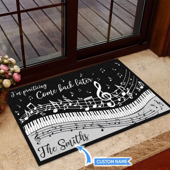 Piano Personalized Custom Name Doormat Welcome Mat