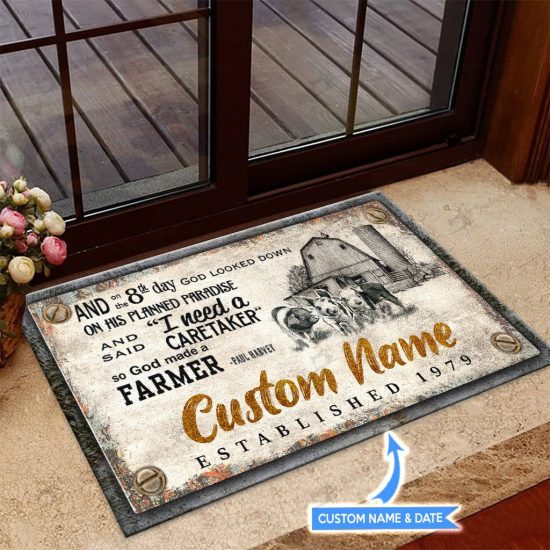 Pig Personalized Custom Name Doormat Welcome Mat