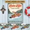 Pontoon Lake Life Life Is Better Custom Classic Metal Signs