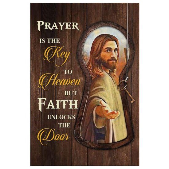 Prayer Is The Key To Heaven Christian Wall Art Canvas 2