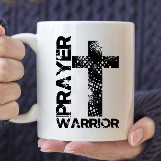 Prayer Warrior Big Cross Coffee Mug