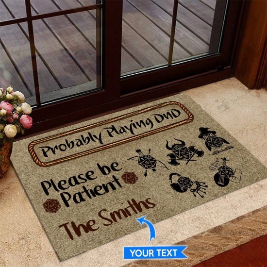 Probably Playing Dnd Personalized Custom Name Doormat Welcome Mat