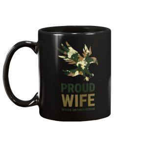 Proud Wife Of A Us Air Force Veteran USAF Camo Eagle Gift Mug 2