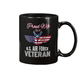 Proud Wife Of US Air Force Veteran Patriotic Military Spouse Mug 1