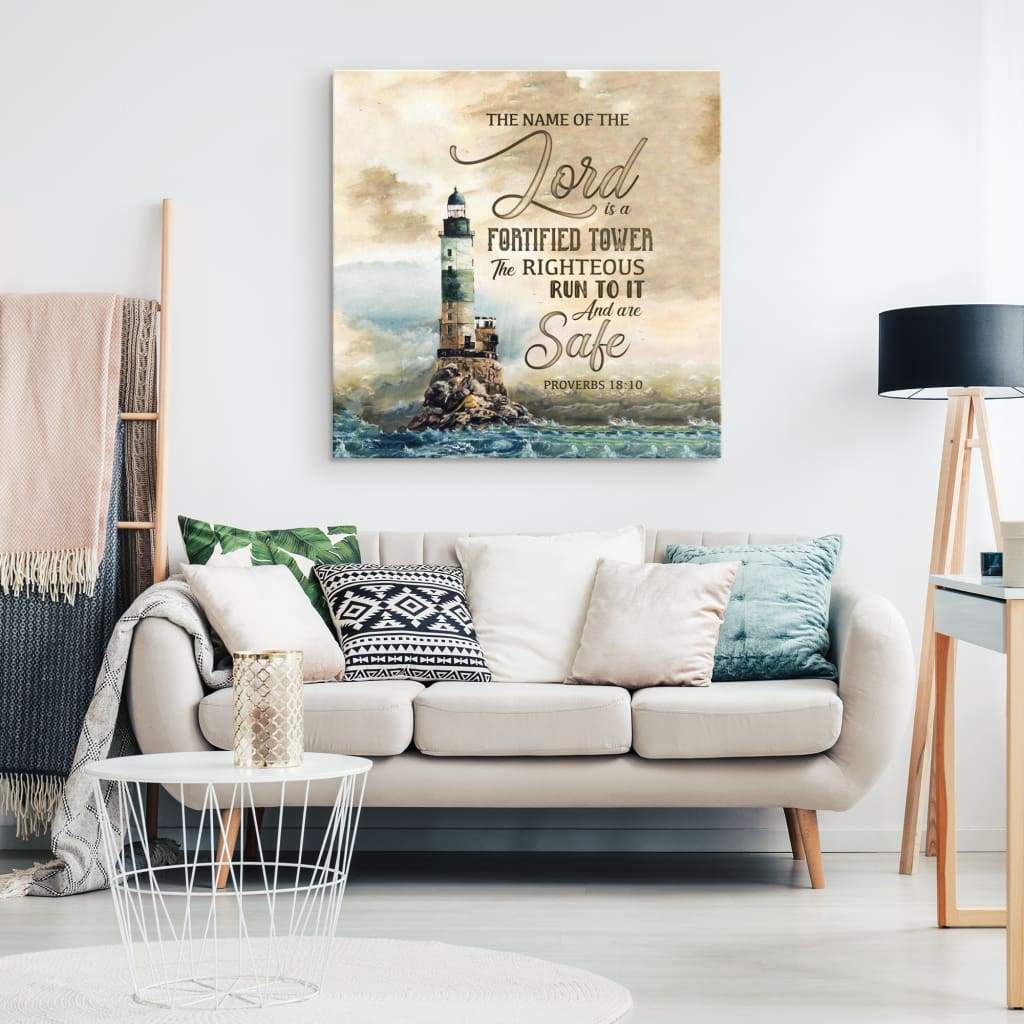 Proverbs-1810-The-Name-Of-The-Lord-Is-A-Fortified-Tower-Canvas-Wall-Art-1 Proverbs 1810 The Name Of The Lord Is A Fortified Tower Canvas Wall Art 1