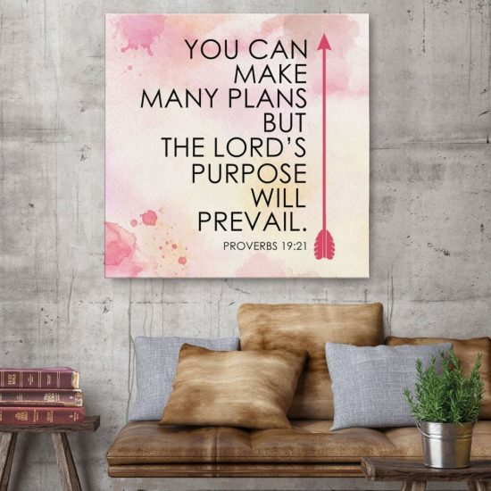 Proverbs 19:21 You Can Make Many Plans But... Canvas Wall Art