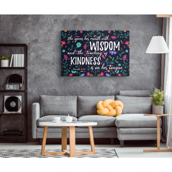 Proverbs 3126 She Opens Her Mouth With Wisdom Canvas Wall Art 1 1