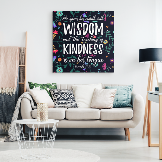 Proverbs 3126 She Opens Her Mouth With Wisdom Canvas Wall Art 1 2