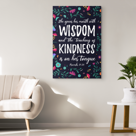 Proverbs 3126 She Opens Her Mouth With Wisdom Canvas Wall Art 1