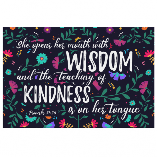 Proverbs 3126 She Opens Her Mouth With Wisdom Canvas Wall Art 2 1