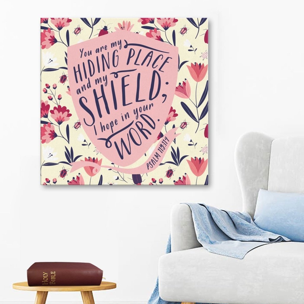Psalm 119:114 Esv You Are My Hiding Place And My Shield... Canvas Wall Art