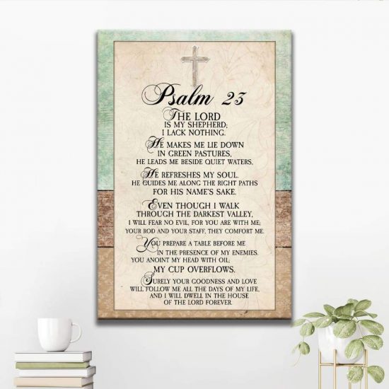 Psalm 23 Wall Art Canvas Bible Verse Wall Art 1