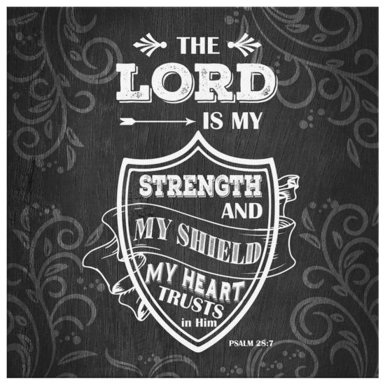 Psalm 287 The Lord Is My Strength And My Shield Scripture Wall Art Canvas 2