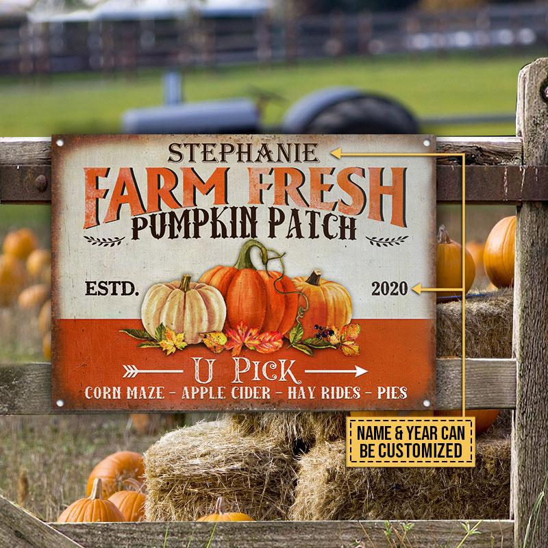 Pumpkins Farm Custom Classic Metal Signs