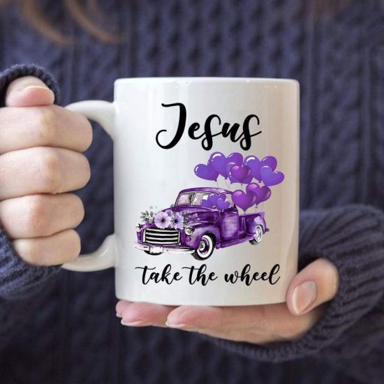 ( Purple) Jesus Take The Wheel Coffee Mug