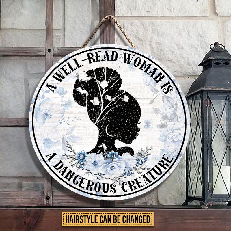 Reading-Well-Read-Woman-Custom-Wood-Circle-Sign-Gift-For-Book-Lovers-1 Gift For Book Lovers