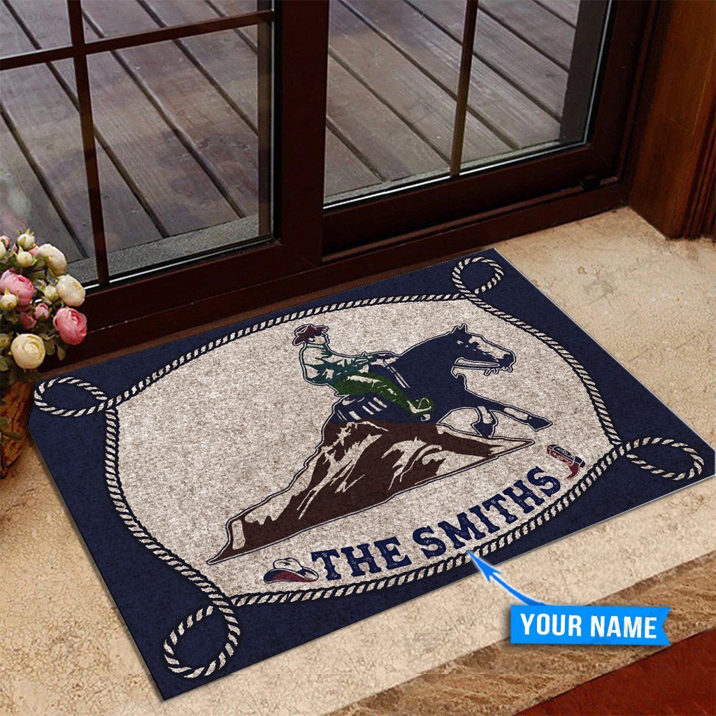 Reining-Horse-Personalized-Custom-Name-Doormat-Welcome-Mat Reining Horse Personalized Custom Name Doormat Welcome Mat