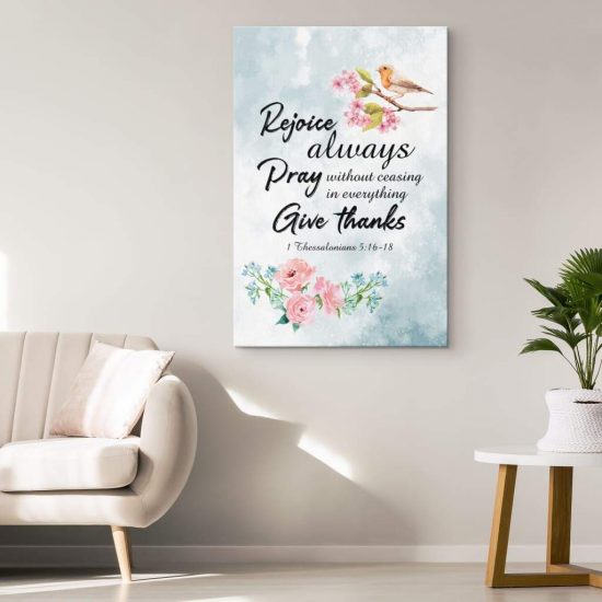 Rejoice Always 1 Thessalonians 516 18 Bible Verse Canvas Wall Art 1