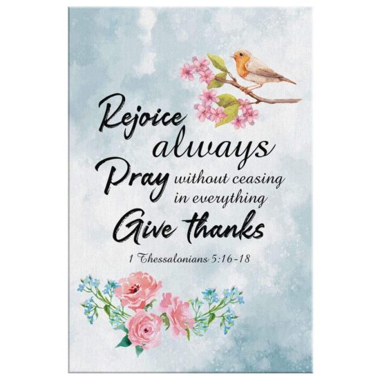 Rejoice Always 1 Thessalonians 516 18 Bible Verse Canvas Wall Art 2