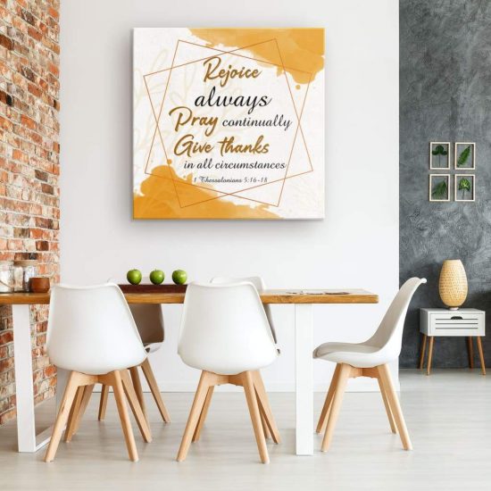 Rejoice Always Pray Continually Give Thanks Bible Verse Canvas Wall Art 1