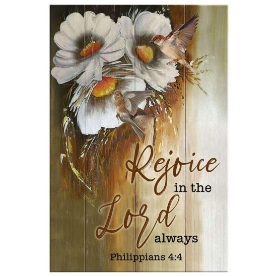 Rejoice In The Lord Always Philippians 44 Bible Verse Wall Art Canvas 2