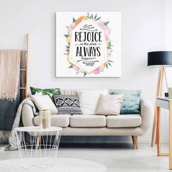 Rejoice In The Lord Always Philippians 44 Canvas Wall Art 1 3
