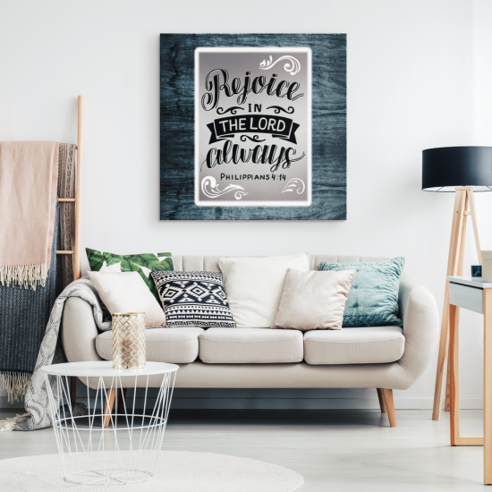 Rejoice In The Lord Always Philippians 44 Canvas Wall Art 1