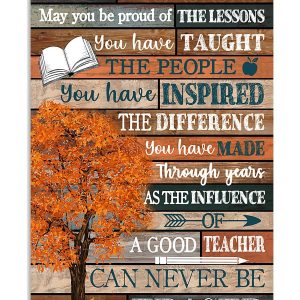 Retired Teacher Canvas - Happy Retirement May You Be Proud Of The Lessons Canvas Prints Wall Art Decor