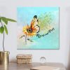 Rise Up And Pray Butterfly Sunflower Christian Wall Art Canvas Print