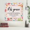 Romans 6:14 His Grace Is More Powerful Than Our Sin Canvas Wall Art